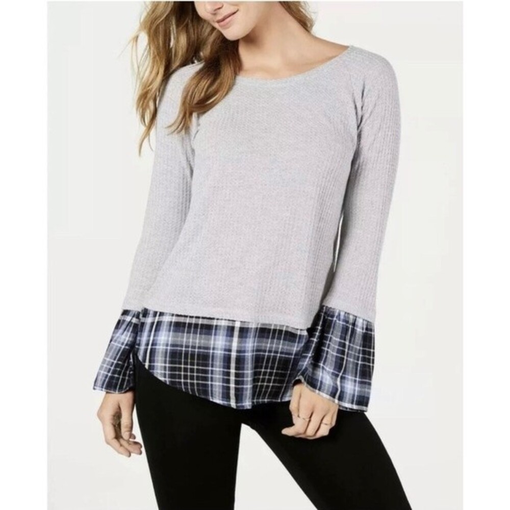 Style & Co‎ Contrasting Hem Long Sleeve T-Shirt Top SIze XL